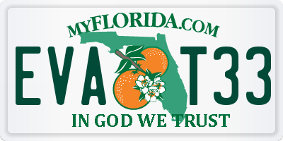 FL license plate EVAT33
