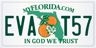 FL license plate EVAT57