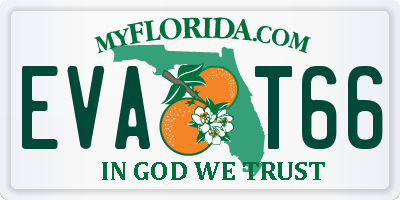 FL license plate EVAT66