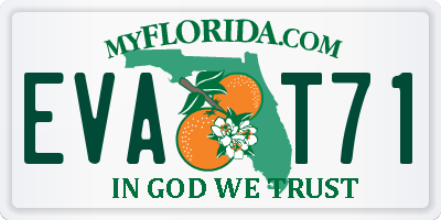 FL license plate EVAT71