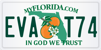 FL license plate EVAT74