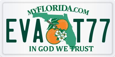 FL license plate EVAT77