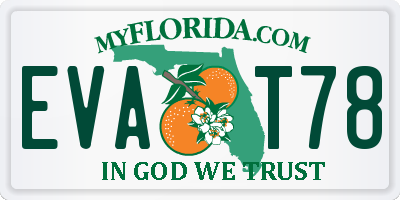 FL license plate EVAT78