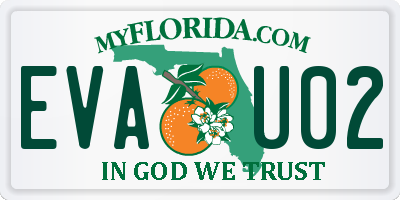FL license plate EVAU02