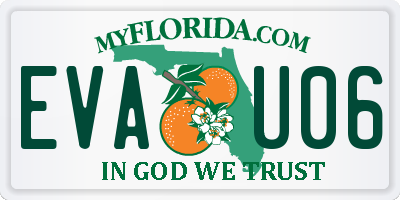 FL license plate EVAU06