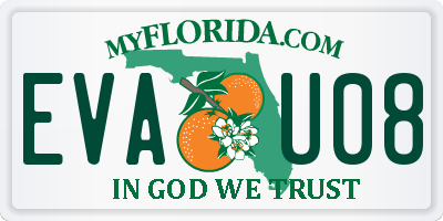 FL license plate EVAU08