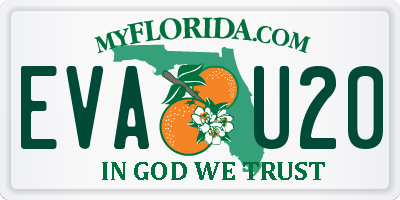 FL license plate EVAU20