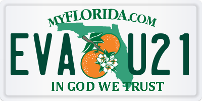 FL license plate EVAU21