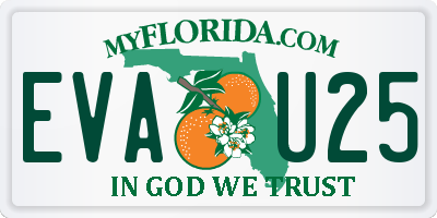 FL license plate EVAU25