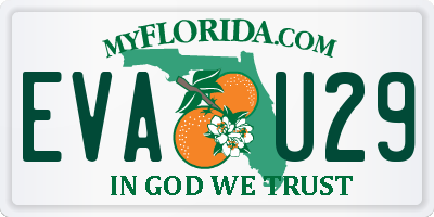 FL license plate EVAU29