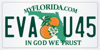 FL license plate EVAU45