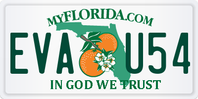 FL license plate EVAU54