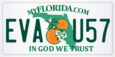 FL license plate EVAU57