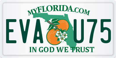FL license plate EVAU75