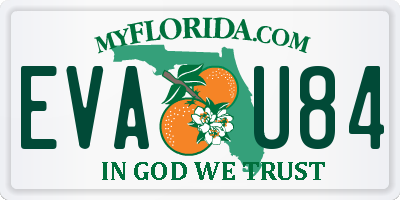 FL license plate EVAU84