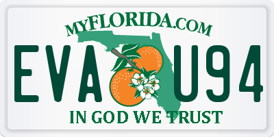 FL license plate EVAU94