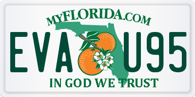 FL license plate EVAU95