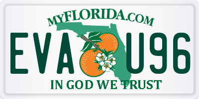 FL license plate EVAU96