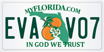 FL license plate EVAV07