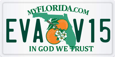FL license plate EVAV15
