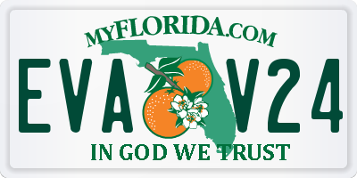 FL license plate EVAV24