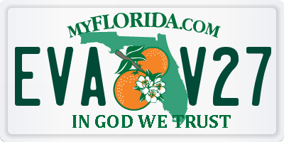 FL license plate EVAV27