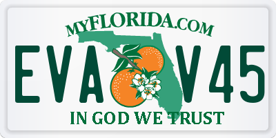 FL license plate EVAV45