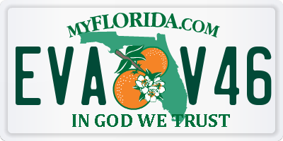 FL license plate EVAV46