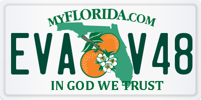 FL license plate EVAV48