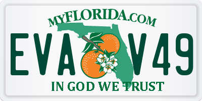 FL license plate EVAV49