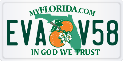 FL license plate EVAV58