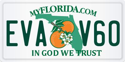 FL license plate EVAV60