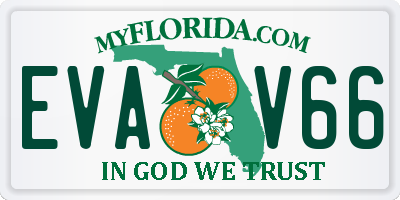 FL license plate EVAV66