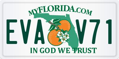 FL license plate EVAV71