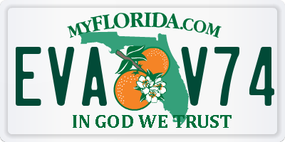 FL license plate EVAV74