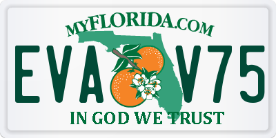 FL license plate EVAV75