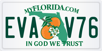 FL license plate EVAV76
