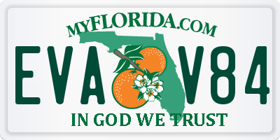 FL license plate EVAV84