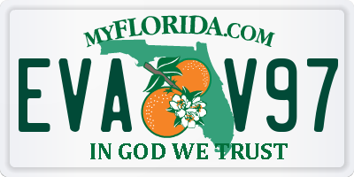 FL license plate EVAV97