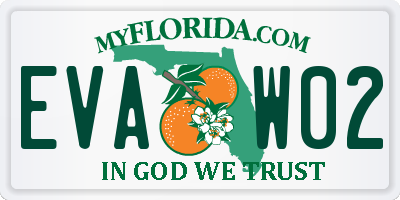 FL license plate EVAW02