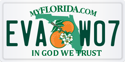 FL license plate EVAW07