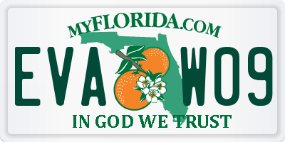 FL license plate EVAW09