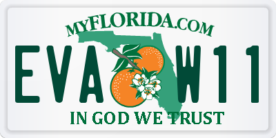 FL license plate EVAW11