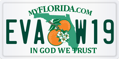FL license plate EVAW19
