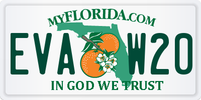 FL license plate EVAW20