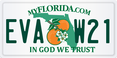 FL license plate EVAW21