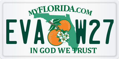 FL license plate EVAW27