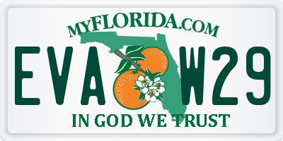 FL license plate EVAW29