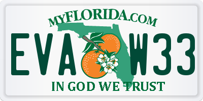 FL license plate EVAW33