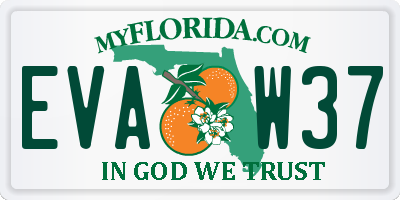FL license plate EVAW37